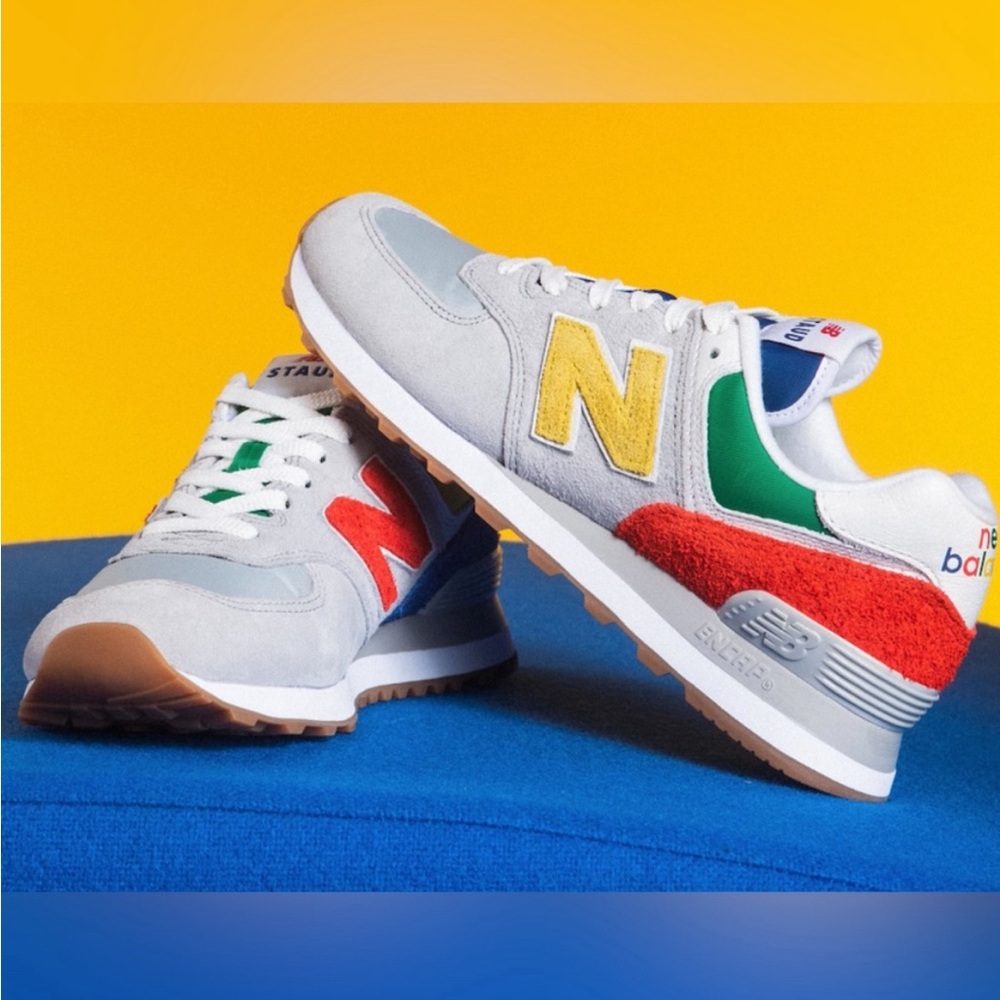 New Balance STAUD x 574 ‘Rain Cloud Team Red’ Shoes